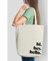 Kanvas Hello Tasarımlı Bez Çanta