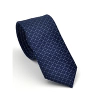Mavi Karışık Desenli Lacivert Dokuma Kumaş Mendilli Slim Fit Kravat // SDK-2502-2