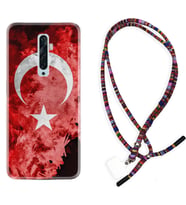 Oppo Reno 2Z 4 Lite 4 Pro 5 6 7 A31 Kılıf Boyun Asklı Rasta Silikon Şanlı Türk Bayrağı 1315
