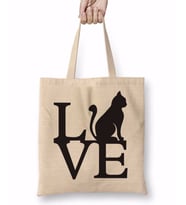 Love Cat Kedi Bez Çanta Uzun Saplı