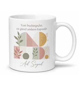 Yeni Ev Sahibi İçin Karışık Desenli Baskılı Kupa Bardak Yeni Ev Hediyesi