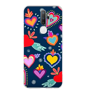 PrintiFy Oppo A5 2020  ile Uyumlu 1mm Slim Fit Retro Renkler 3 Baskılı Şeffaf  Kılıf