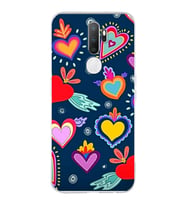 PrintiFy Oppo A5 2020  ile Uyumlu 1mm Slim Fit Retro Renkler 3 Baskılı Şeffaf  Kılıf
