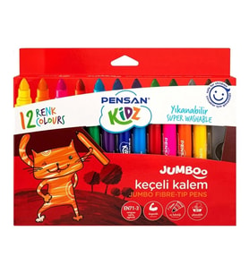 PENSAN KİDZ YIKANABİLİR JUMBO KEÇELİ KALEM 12'Lİ