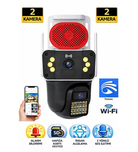 Blic Pro++ Blm-94 6MP Çift Lens Wi-Fi Hareketli PTZ Dış Mekan Güvenlik Kamerası