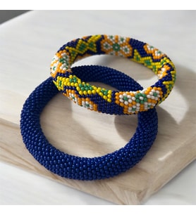 Chibeads Lacivert ve Desenli Kombin Bileklik Set