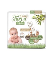 Baby Turco Doğadan 1 Numara Newborn 2-5 Kg Bebek Bezi 80 Li