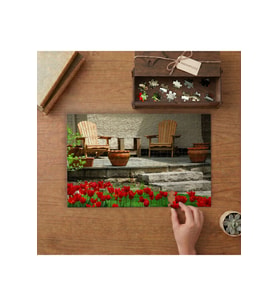 Ahşap Sandalyeler - Habi Bahçesi - Manzara Tasarımı 240 parça Ahşap Puzzle Ahşap Kutuda MP01544