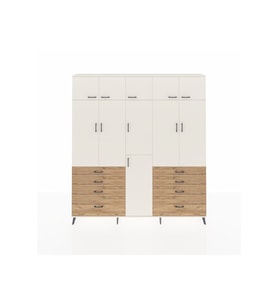 Arges Dolap 8 Raflı 8 Çekmeceli 3 Askılı 220x30x243 Aytaşı-Aytaşı/Çam