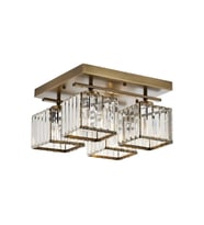 AVONNI AV-60230-4E Eskitme Kaplama Modern Avize E27 Metal Kristal 40x40cm