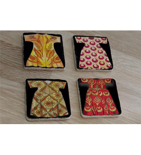 Padişah Kaftanları Doğal Taş Bardak Altlığı 4'lü set - Natural Stone Coasters