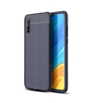Huawei P Smart S (Y8P) Kılıf Deri Tarzı Niss Silikon Case (Lacivert)