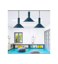 RYS Retro Metal Dekoratif Metal Gece Mavisi 3 Lü Masa Üstü Sarkıt Avize G:60 Cm
