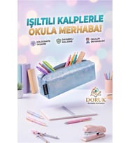 Mavi Simli Kalp Desenli Tek Bölmeli Kalem Kutusu