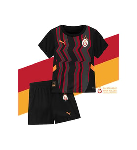 Galatasaray Orijinal Lisanslı 24-25 Siyah 5 Yıldızlı Çocuk Forma Set