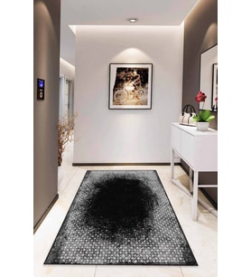 Siyah Modern Klasik Kaymaz Tabanlı Dekoratif Halı AR371 - 100 x 160 cm