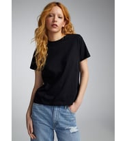 Kadın Bisiklet Yaka Tshirt SPR24TSK46 (Siyah)
