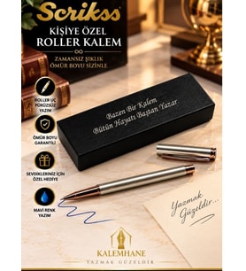 Kalemhane Scrikss Bakır Roller Kalem Kişiye Özel Kutulu
