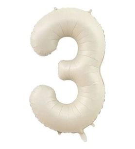 Benim Marifetlerim 3 Rakamı Krem Folyo Balon 34 inch 86 cm