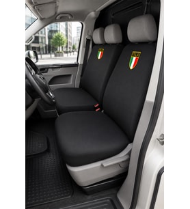 Volkswagen Transporter 5+1 - Siyah Penye Oto Koltuk Kılıfı - ITALIA Baskılı