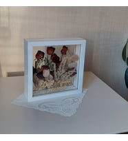 İsimli 25x25 Cm Çift Yönlü Derin Gül Çerçevesi! Gelin Buketi Çerçevesi!
