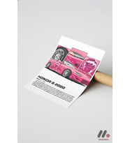 Honda S2000 Pembe JDM Poster, Çerçevesiz Yüksek Kalite Duvar Afişi - Oto Severlere