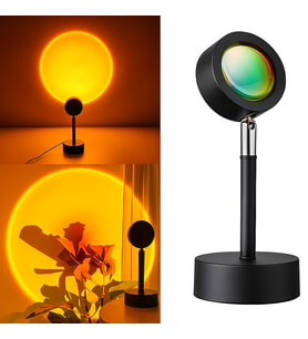 Gün Batımı Efektli RGB Masa Lambası 180° Renkli Projeksiyon Dekoratif Ambiyans Işığı