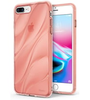 Ringke Flow iPhone 7/8 Plus ile Uyumlu KIlıf Smoke Black 3D Dalga Efekti Hafif Esnek Renkli Transparan