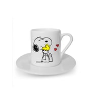 Snoopy Dog Baskılı Beyaz Türk Kahvesi Fincanı