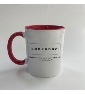 Anneanne Baskılı Kırmızı Mega Kupa
