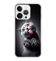 PrintiFy Apple  iPhone 13 Pro ile Uyumlu 1mm Slim Fit Kedi 2 050c Baskılı Şeffaf  Kılıf