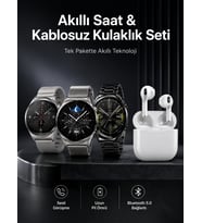 Akıllı Saat ve Kulaklık Seti Dokunmatik Ekran 5.0 Bluetooth Bağlantılı Sesli Görüşme