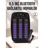 Mey İthalat® Bluetooth Hoparlör Rgb Işıklı Usb Sd Kart Girişli Taşınabilir