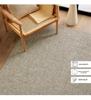 Ocean Home Textile Yıkanabilir Jüt Görünümlü Gri Renk Hasır Desenli Halı Kilim 120 x 180 cm