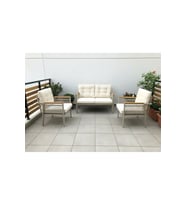 OPAL 2+1+1 (KREM) Metal Gövde Balkon-bahçe-kafe,çay Seti,koltuk Takımı,oturma Grubu,ofis Koltuğu