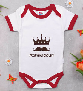 BK Kids Sünnet Oldum Tasarımlı Kırmızı Bebek Body Zıbın-1