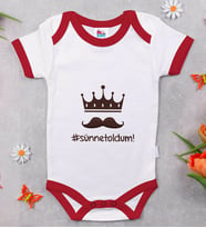 BK Kids Sünnet Oldum Tasarımlı Kırmızı Bebek Body Zıbın-1
