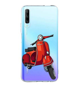 Huawei P Smart Pro Uyumlu Kapak Vespa Tasarımlı Şeffaf Silikon Kılıf