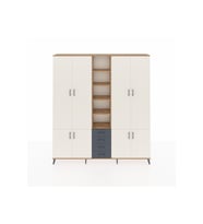 Arges Dolap 17 Raflı 4 Çekmeceli 8 Kapaklı 220x30x243 Çam-Aytaşı/Antrasit
