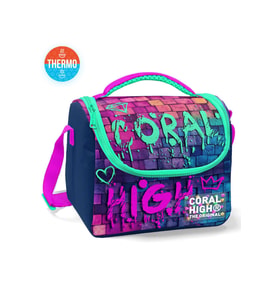 Coral High Kids Pembe Lacivert Grafiti Yazılı Thermo Beslenme Çantası 11769
