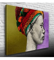 Afrikalı Yerli Kadın Portresi Kanvas Tablo 50 x 70