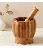 Northcity Ahşap Bambu Havan (Sarımsak Dövecek) 8 cm