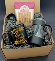 Kişiye Özel Gold İsim Baskılı Mat Siyah Kupa & French Press & Colombian Filtre Kahve