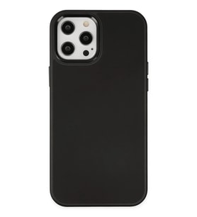 iPhone 12 Pro Max Kılıf Asya Deri Silikon - Siyah