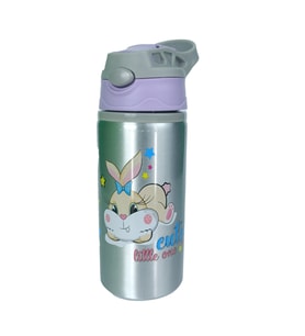 Pipetli, Figürlü 500 ml Metal Matara HK2907 (Mor)