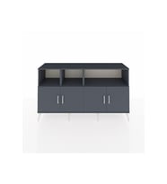 Kronos Konsol 6 Raflı 4 Kapaklı 176x59x99 Antrasit-Antrasit