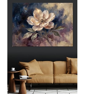 Pastel Tonlarda Şakayık Çiçeği Portresi Dekoratif Kanvas - Mdf Ahşap Tablo