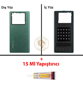 Infinix Note 40 Pro 5G Yeşil Uyumlu Arka Kapak + B7000 Yapıştırıcı Arka Cam Batarya Pil Kapağı