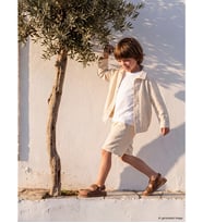 LCW Kids Bej Beli Lastikli Keten Karışımlı Erkek Çocuk Şort