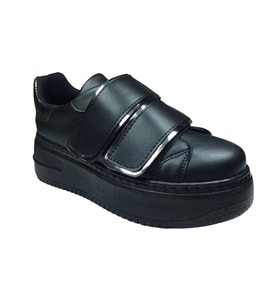 Womenly Moda 2001 Siyah Cırtlı Kadın Sneaker Spor Ayakkabı
